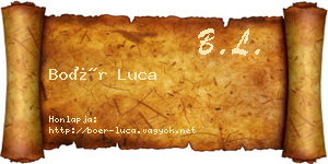 Boér Luca névjegykártya